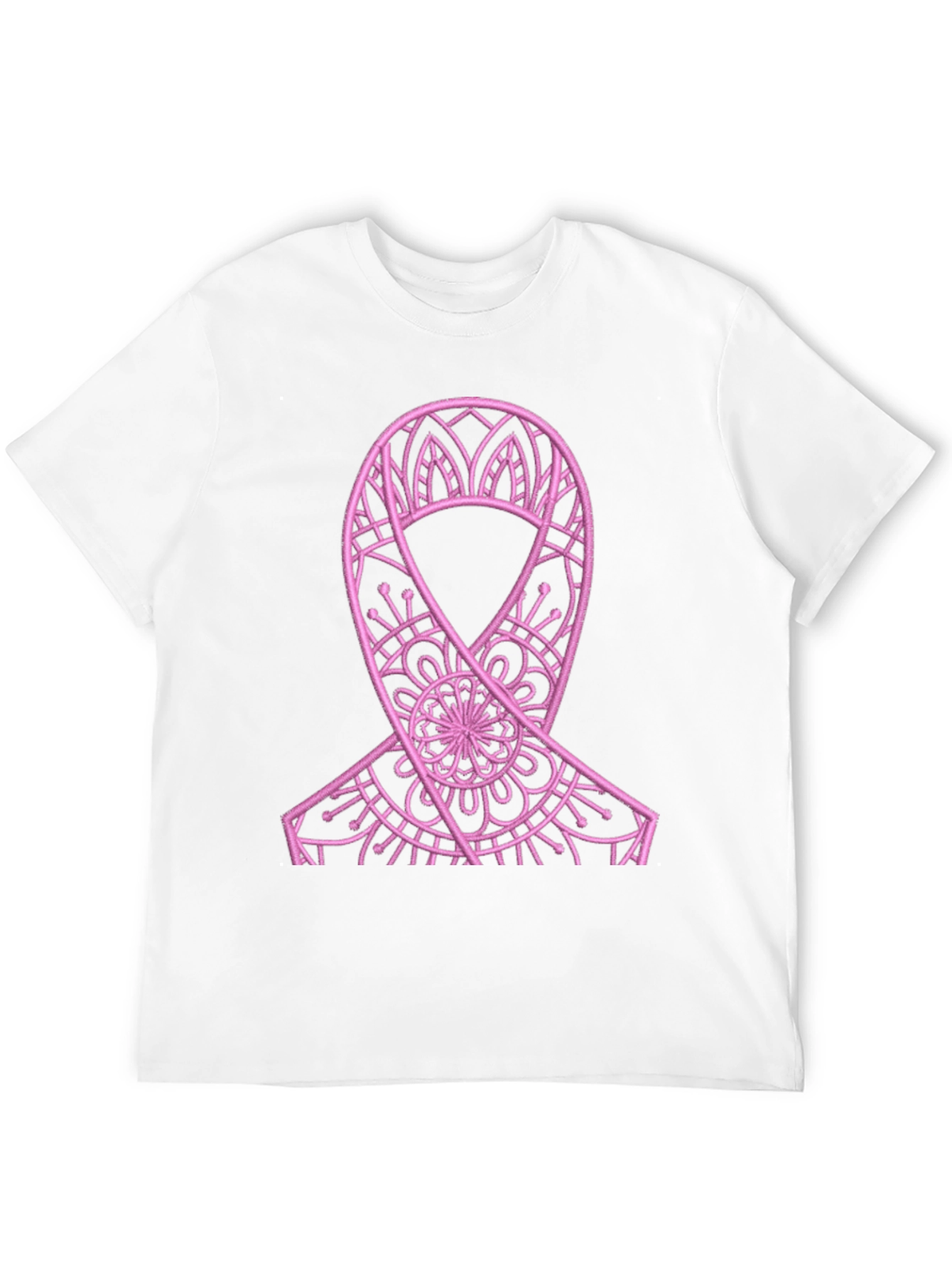 Pink Ribbon Mandala Black Tee