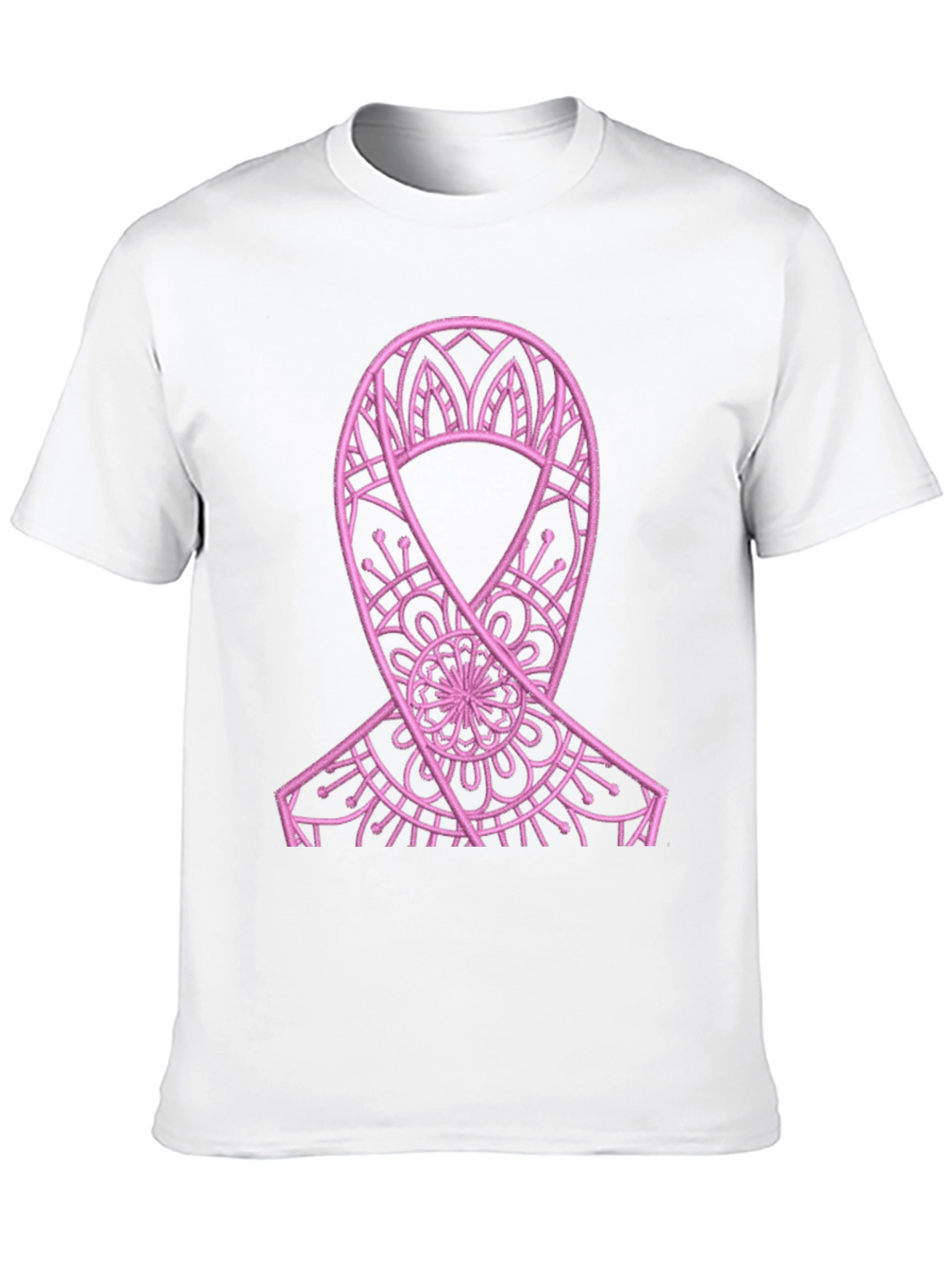 Pink Ribbon Mandala Black Tee