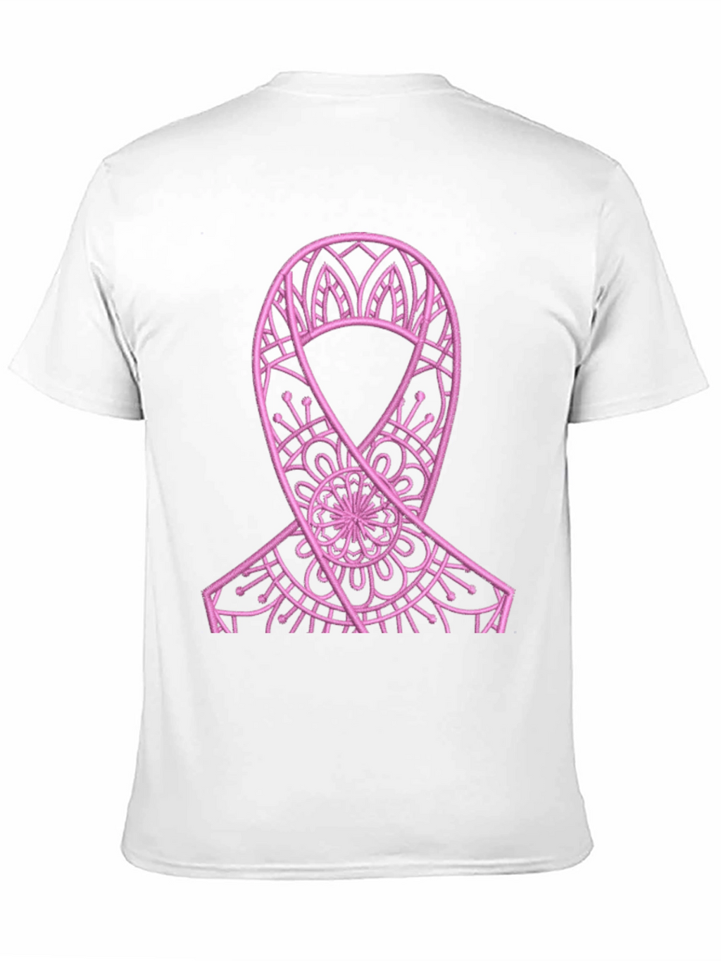 Pink Ribbon Mandala Black Tee