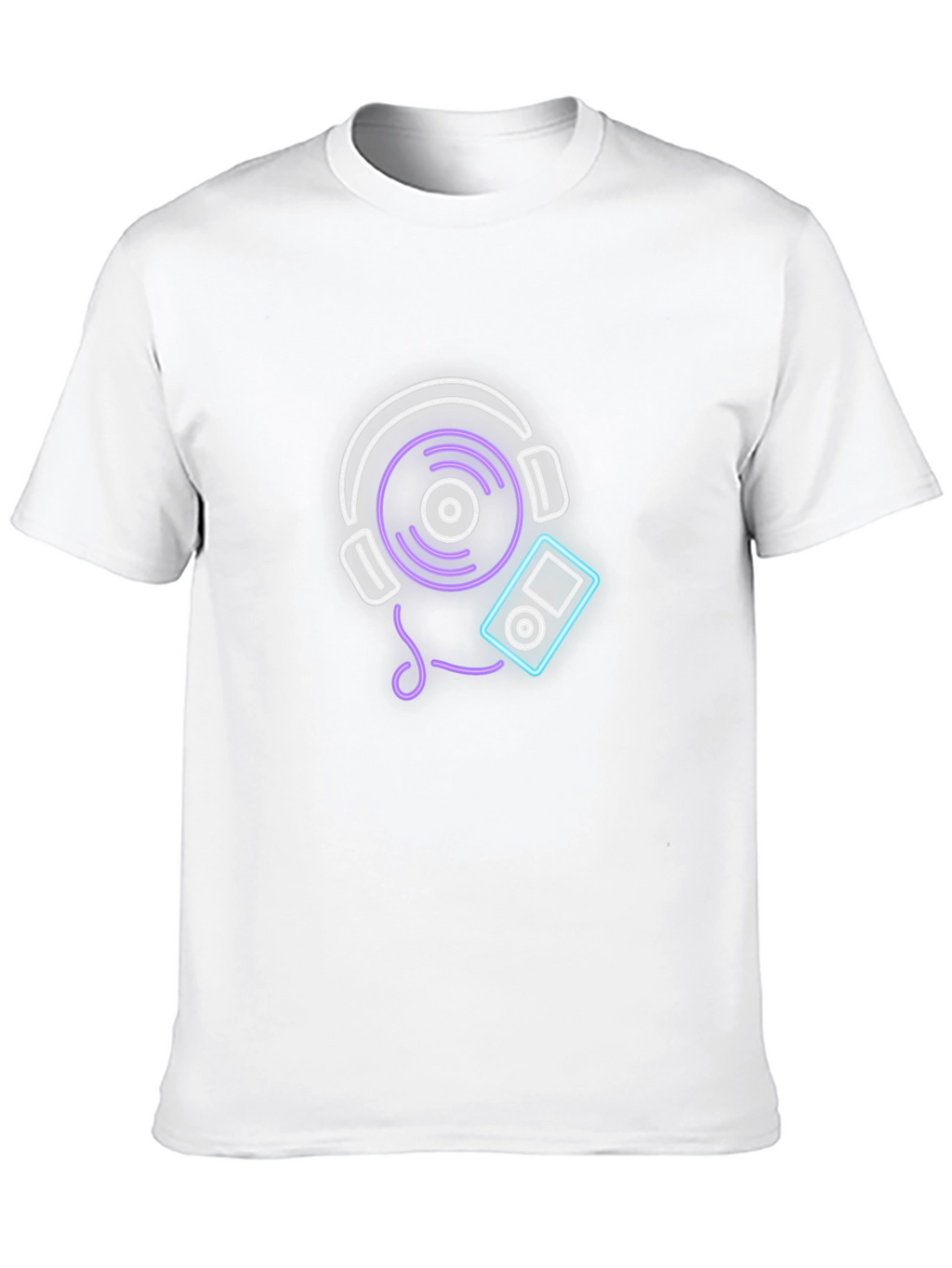 Neon Music Graphic Tee - Black Cotton Blend