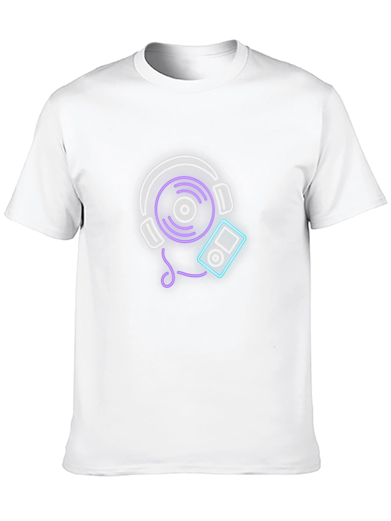 Neon Music Graphic Tee - Black Cotton Blend