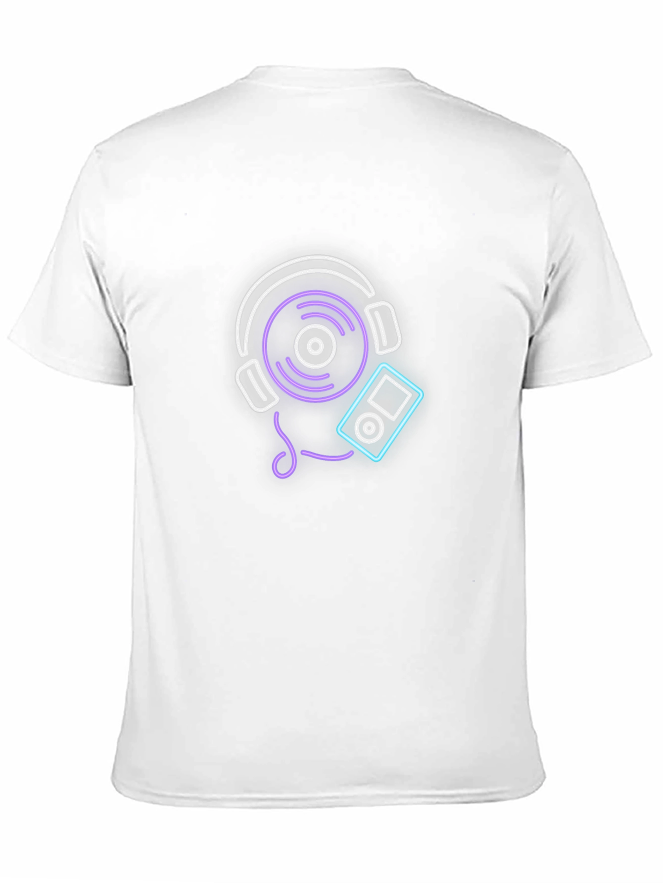 Neon Music Graphic Tee - Black Cotton Blend