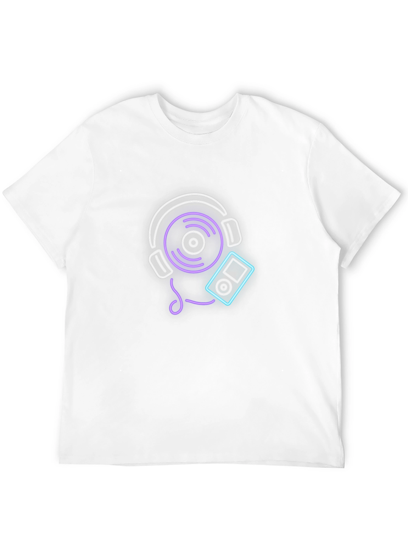 Neon Music Graphic Tee - Black Cotton Blend