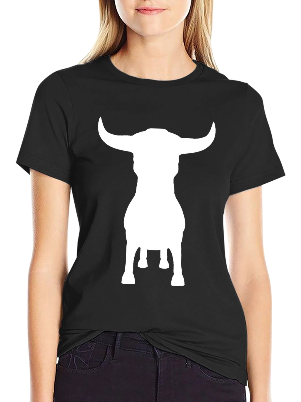 Bull Silhouette Black Graphic Tee - Mens