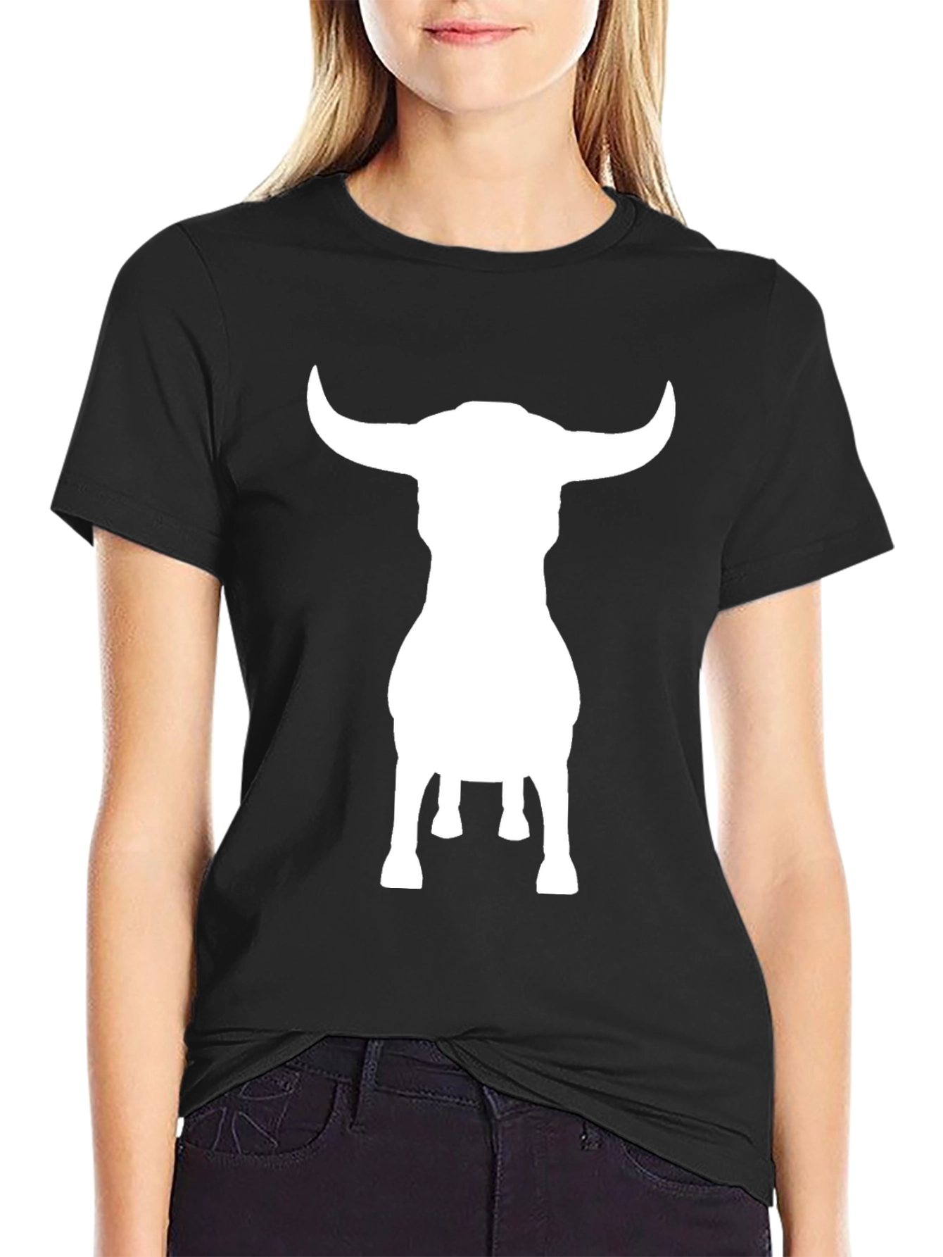 Bull Silhouette Black Graphic Tee - Mens