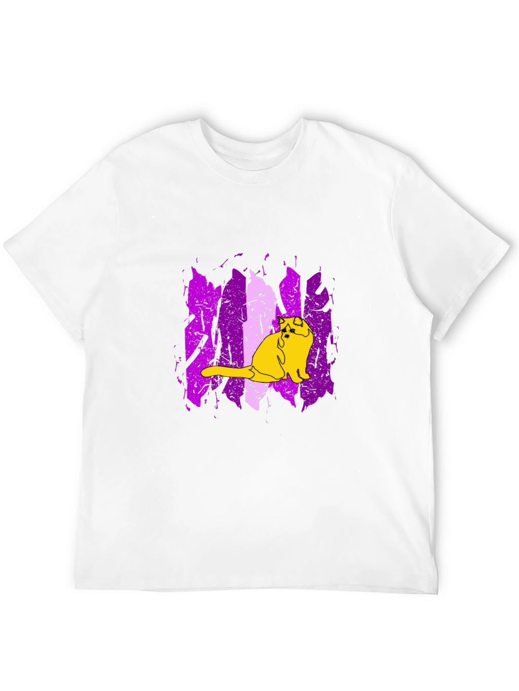 Cat Graphic Tee - Modern Purple & Black