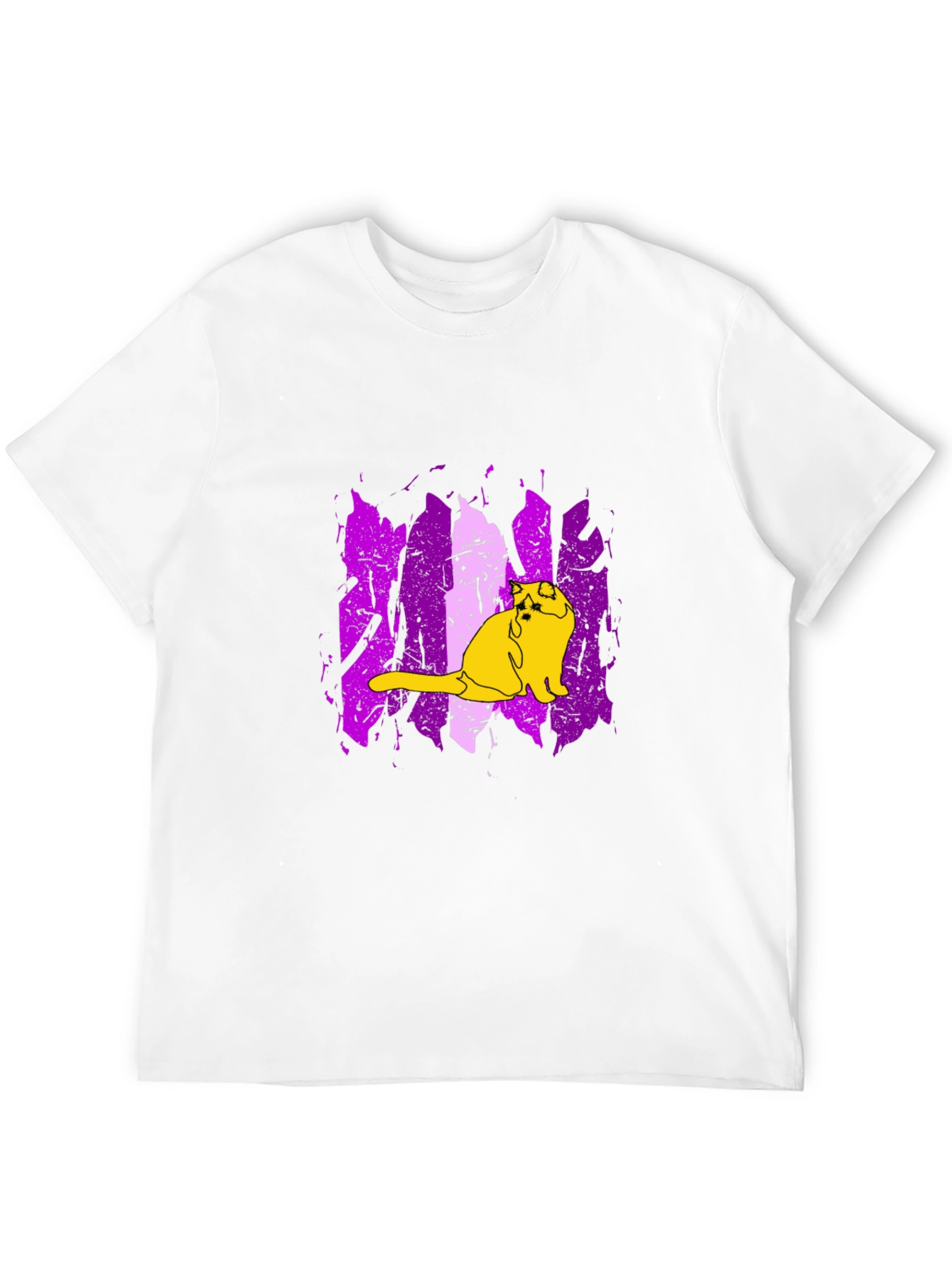 Cat Graphic Tee - Modern Purple & Black