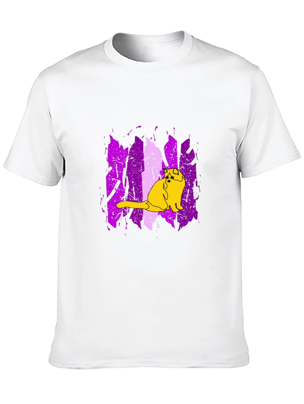 Cat Graphic Tee - Modern Purple & Black