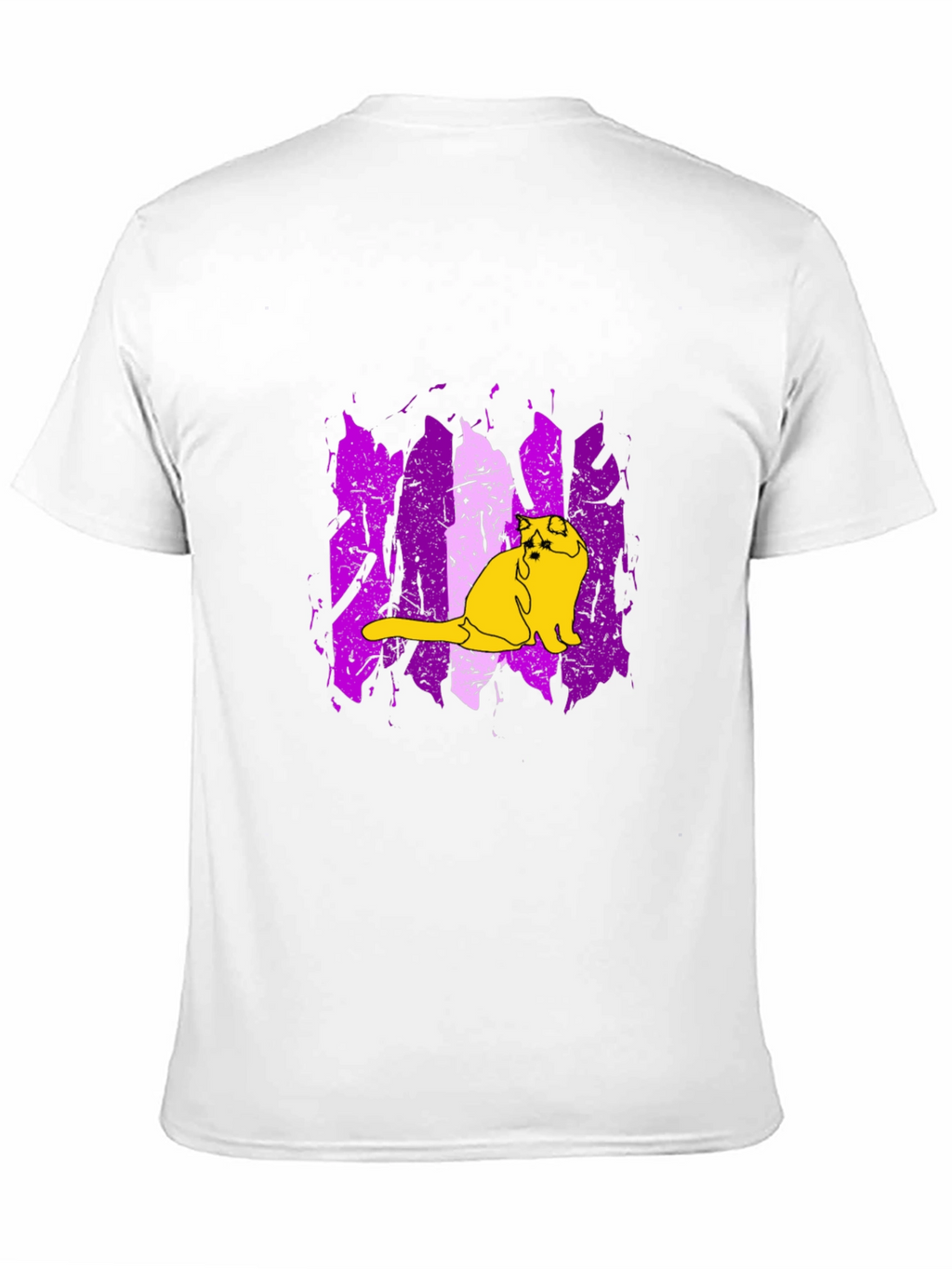 Cat Graphic Tee - Modern Purple & Black