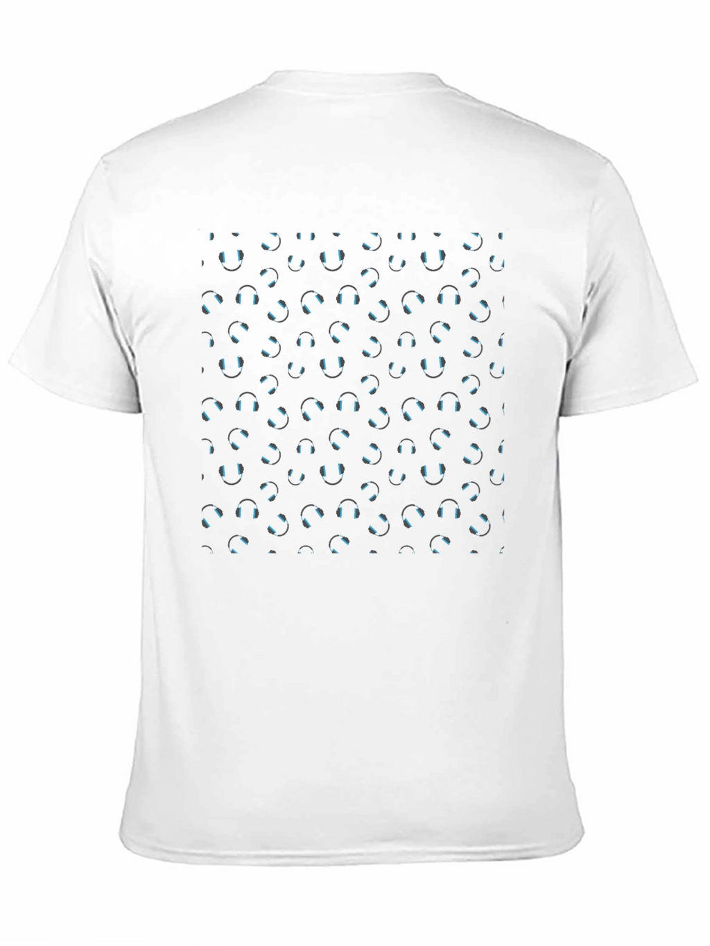 Headphone Pattern Black T-Shirt
