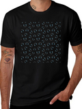 Headphone Pattern Black T-Shirt