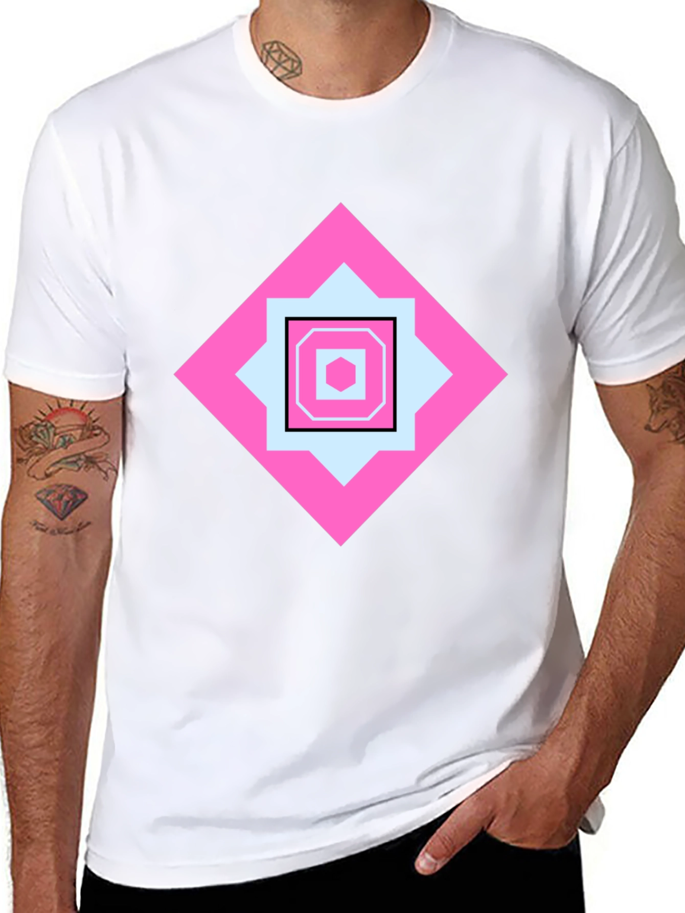 Geometric Pattern Tee - Stylish Casual Wear