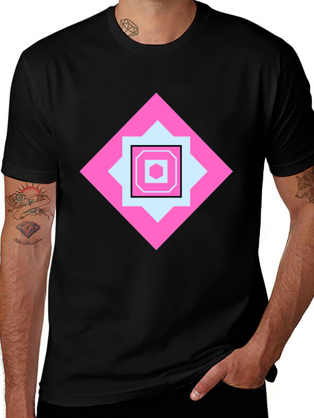 Geometric Pattern Tee - Stylish Casual Wear