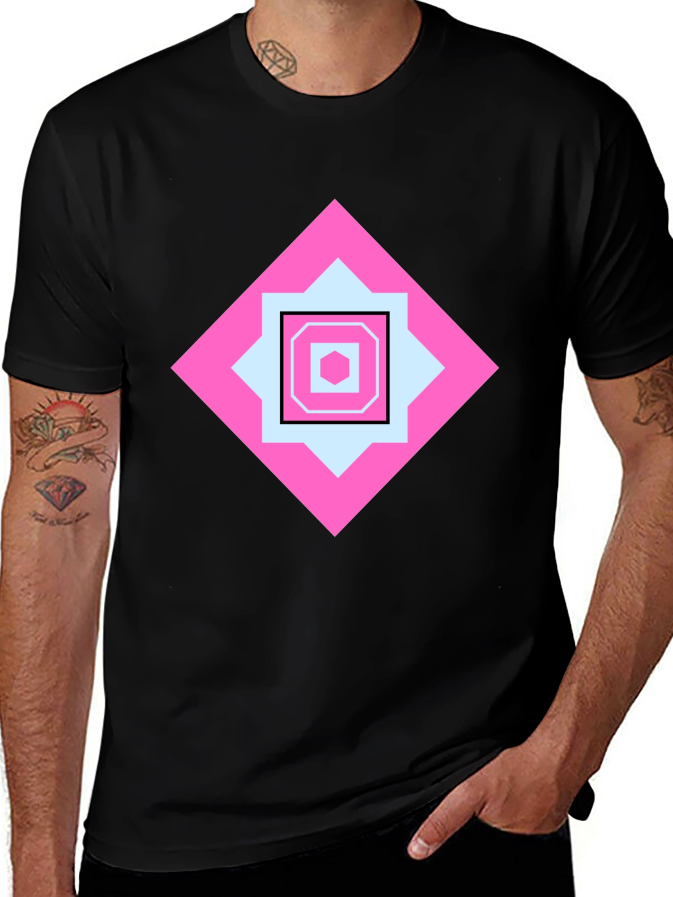 Geometric Pattern Tee - Stylish Casual Wear