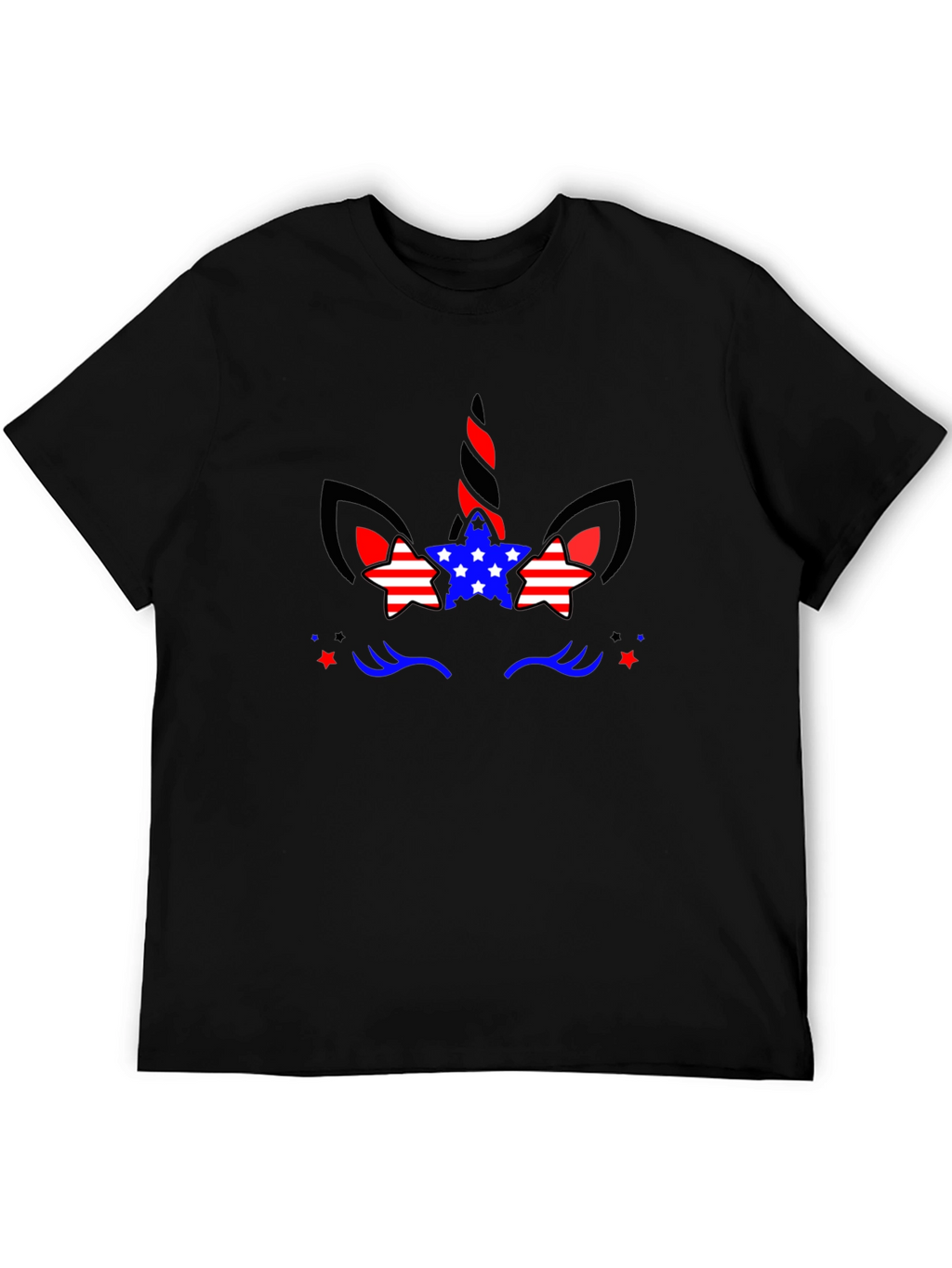 Patriotic Unicorn T-Shirt - Black