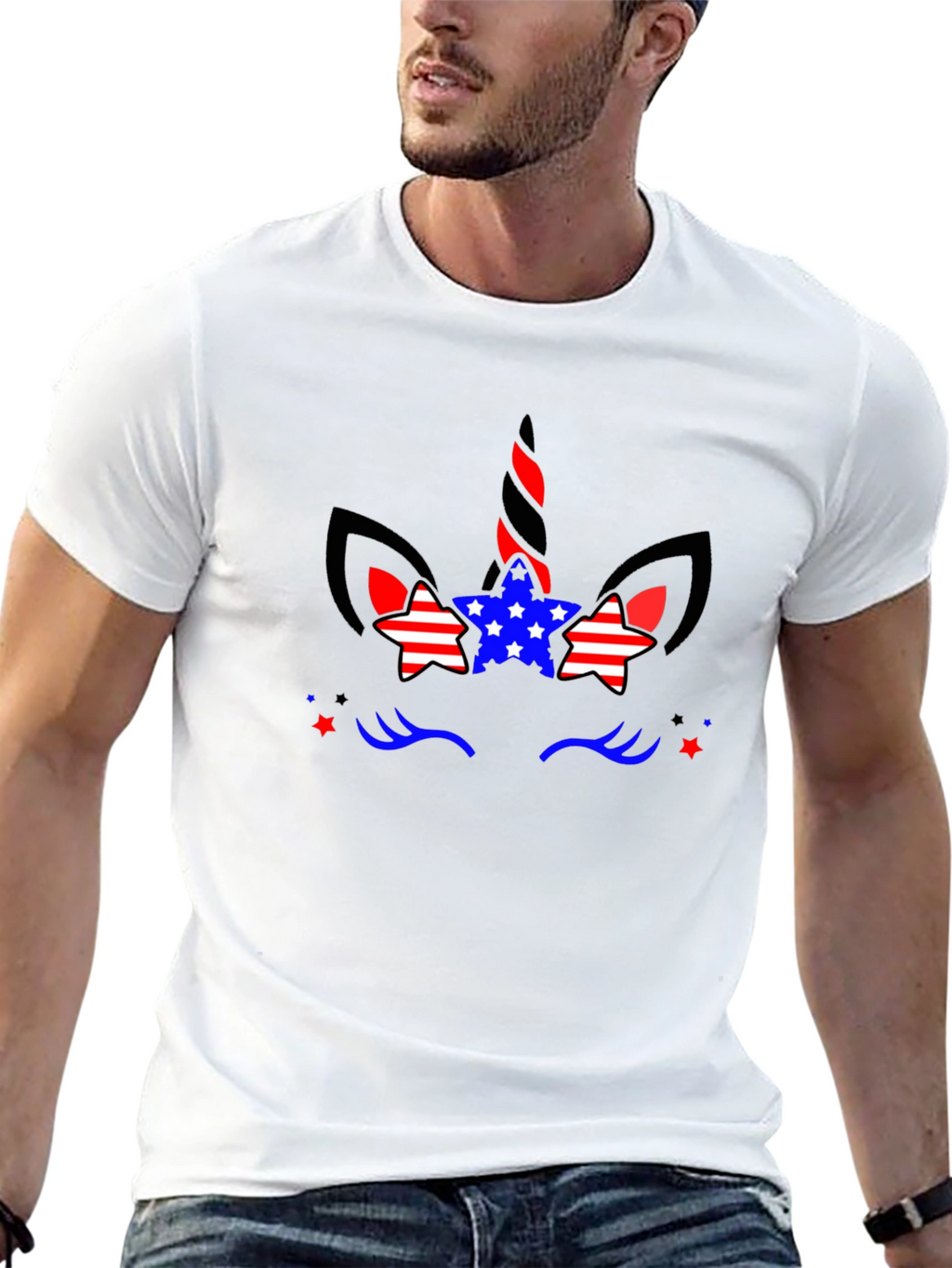 Patriotic Unicorn T-Shirt - Black