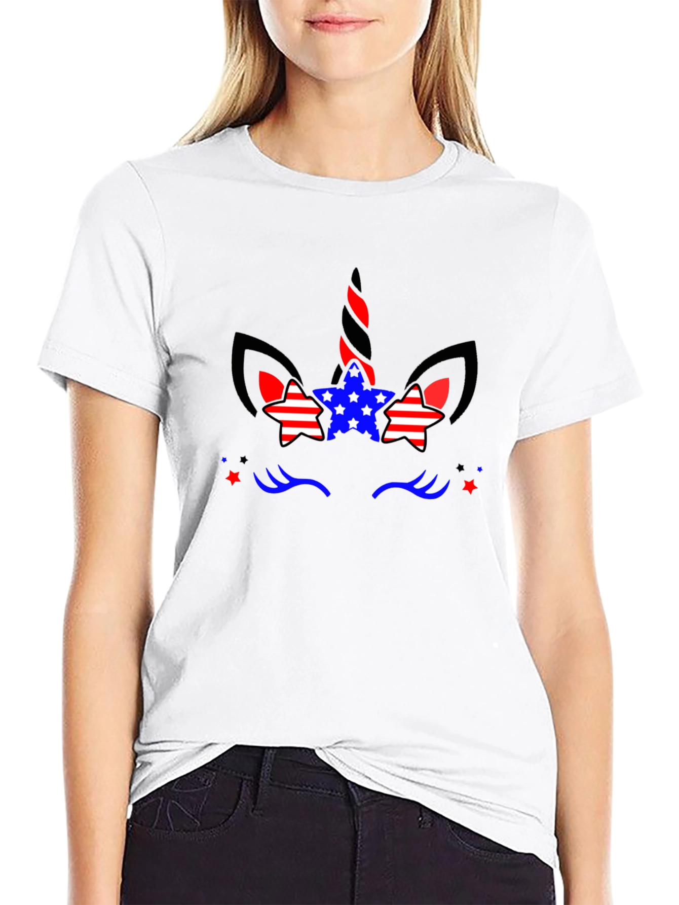 Patriotic Unicorn T-Shirt - Black