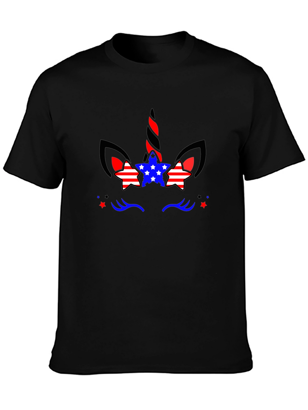 Patriotic Unicorn T-Shirt - Black