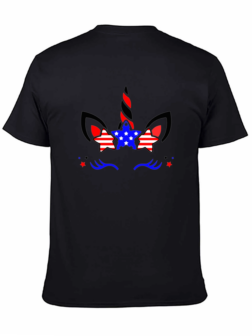 Patriotic Unicorn T-Shirt - Black