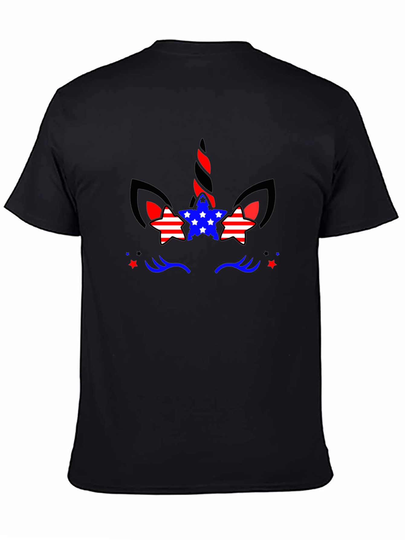 Patriotic Unicorn T-Shirt - Black