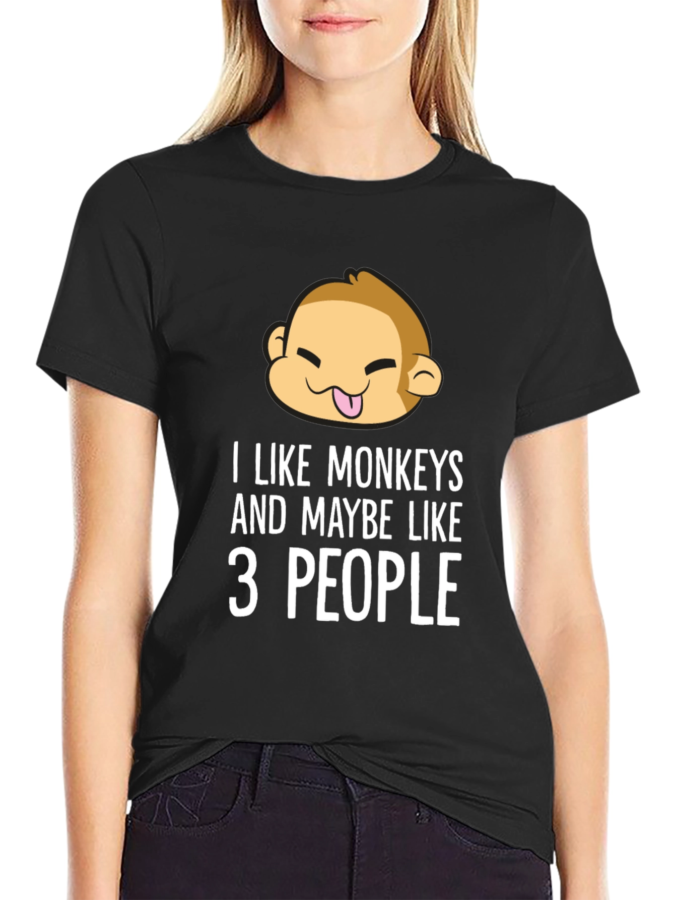 Funny Monkey Lover T-Shirt - I Like Monkeys and Maybe Like 3 People