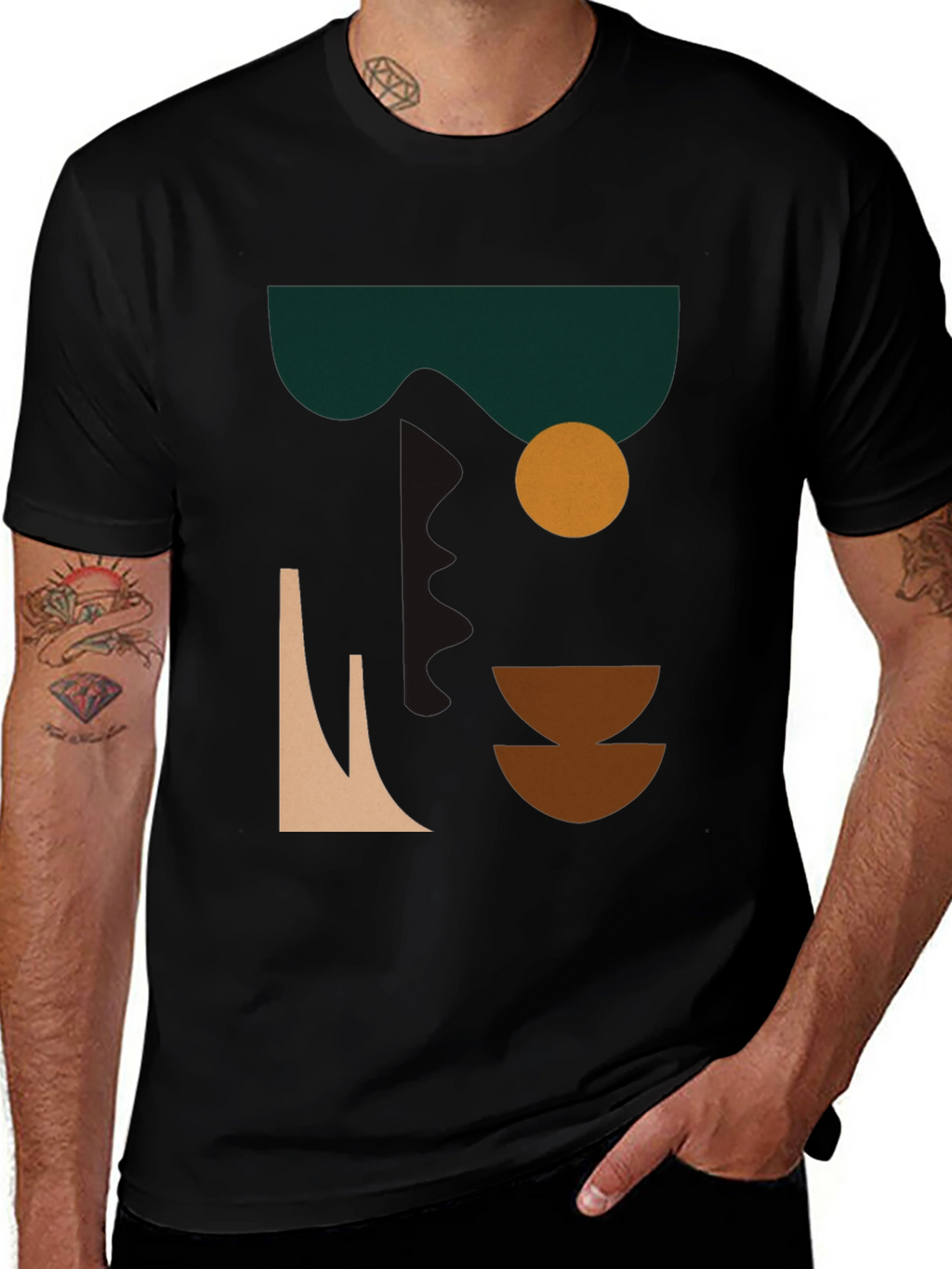 Abstract Graphic Print Tee - Modern Art Shirt