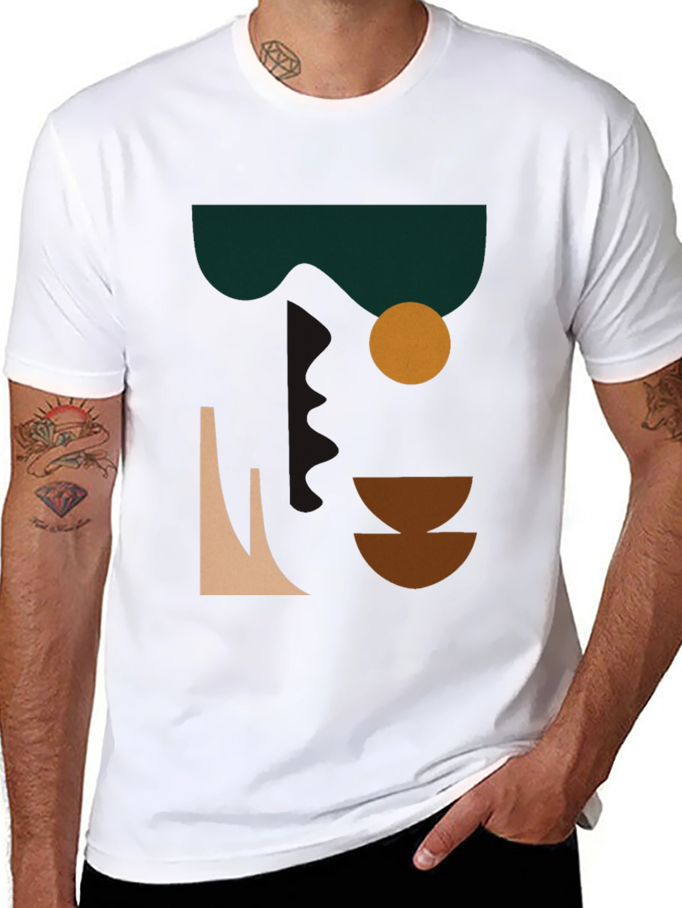 Abstract Graphic Print Tee - Modern Art Shirt