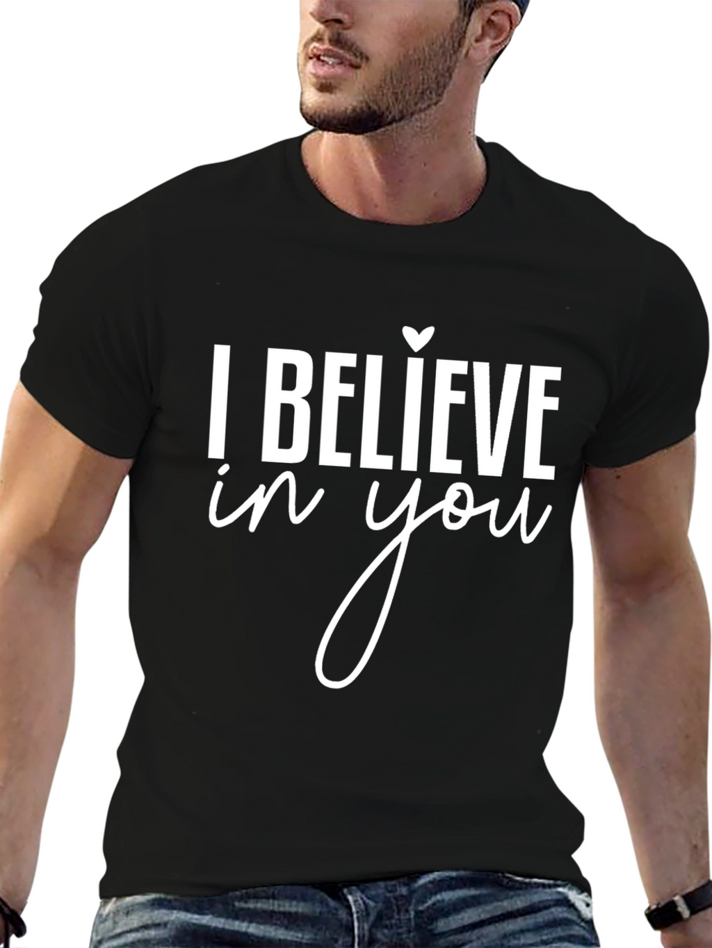 Believe in You Black Graphic Tee
