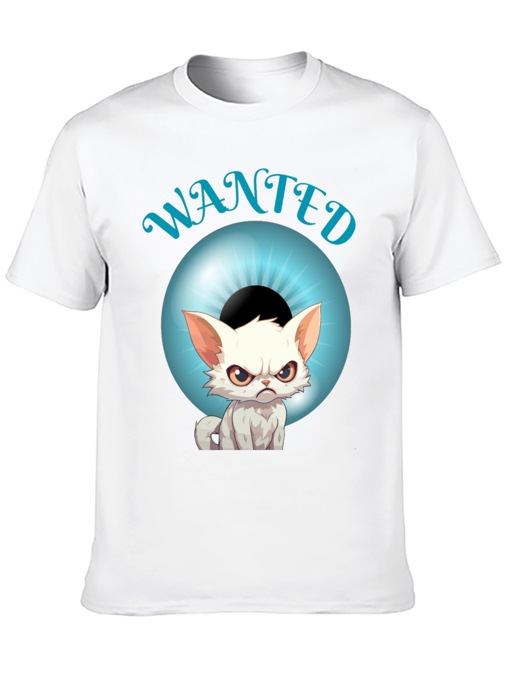 Wanted Cat Graphic T-Shirt - Mens Black Tee