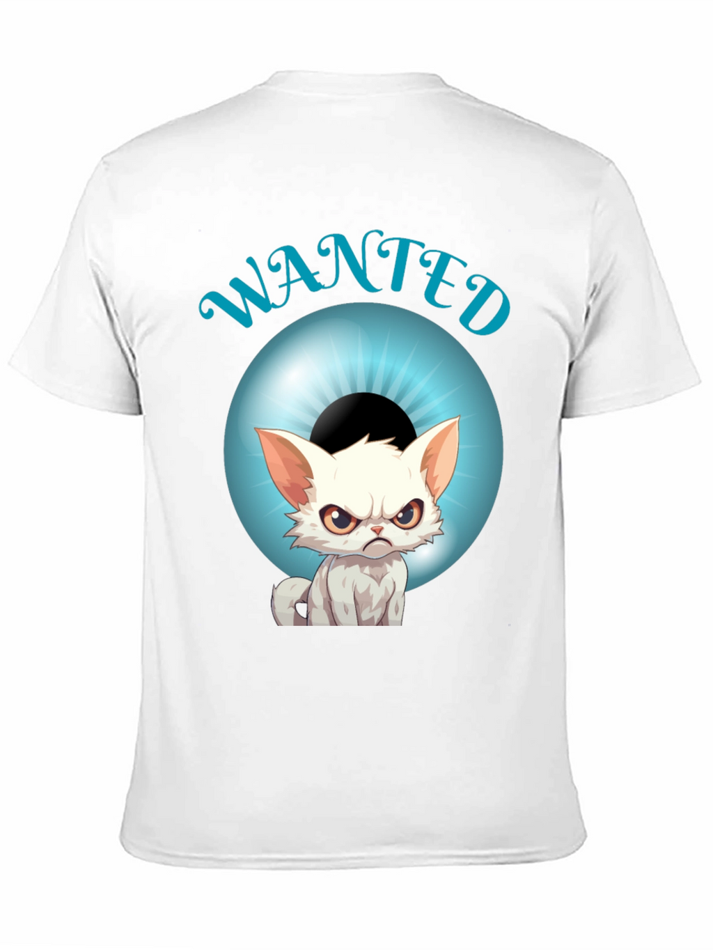 Wanted Cat Graphic T-Shirt - Mens Black Tee