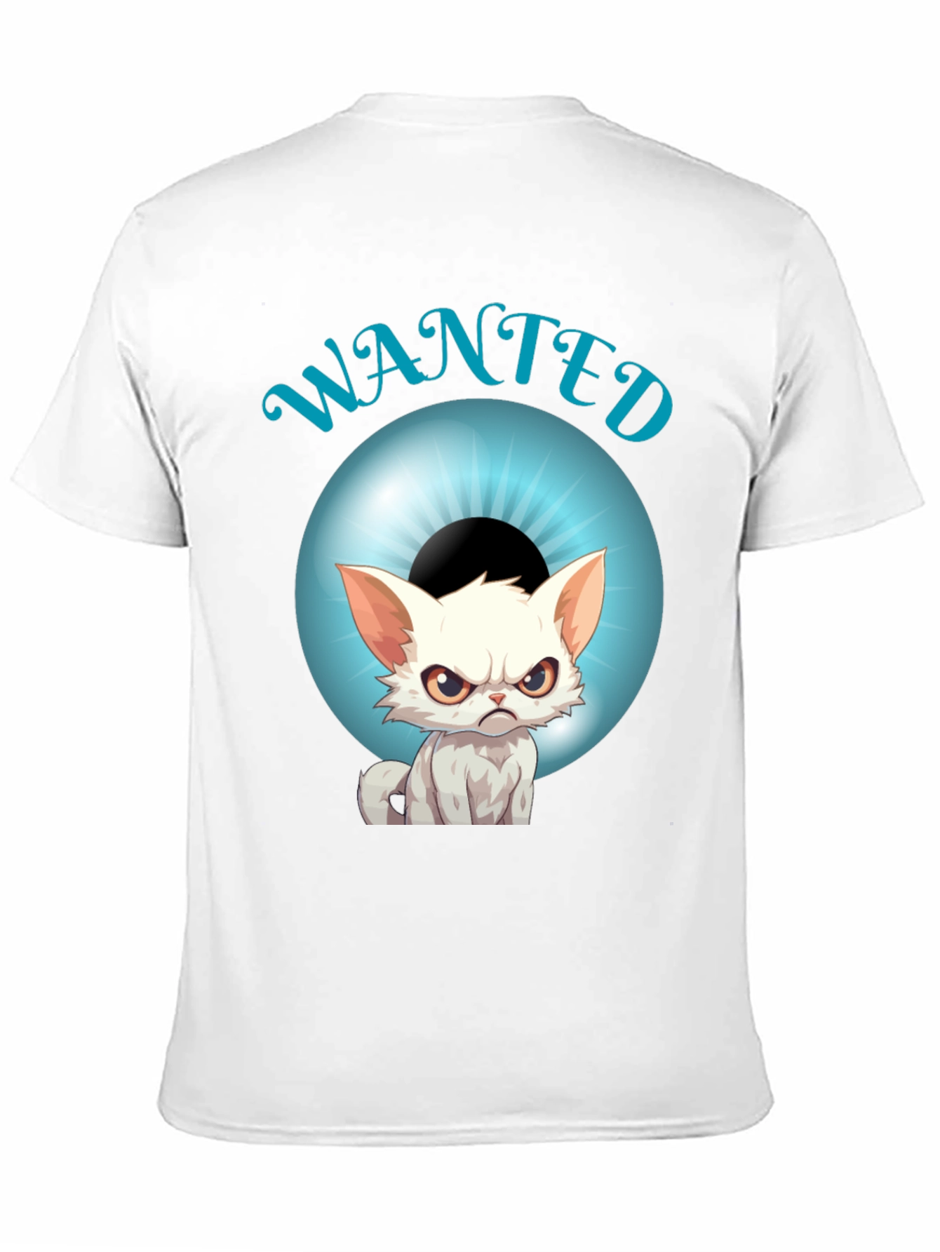 Wanted Cat Graphic T-Shirt - Mens Black Tee
