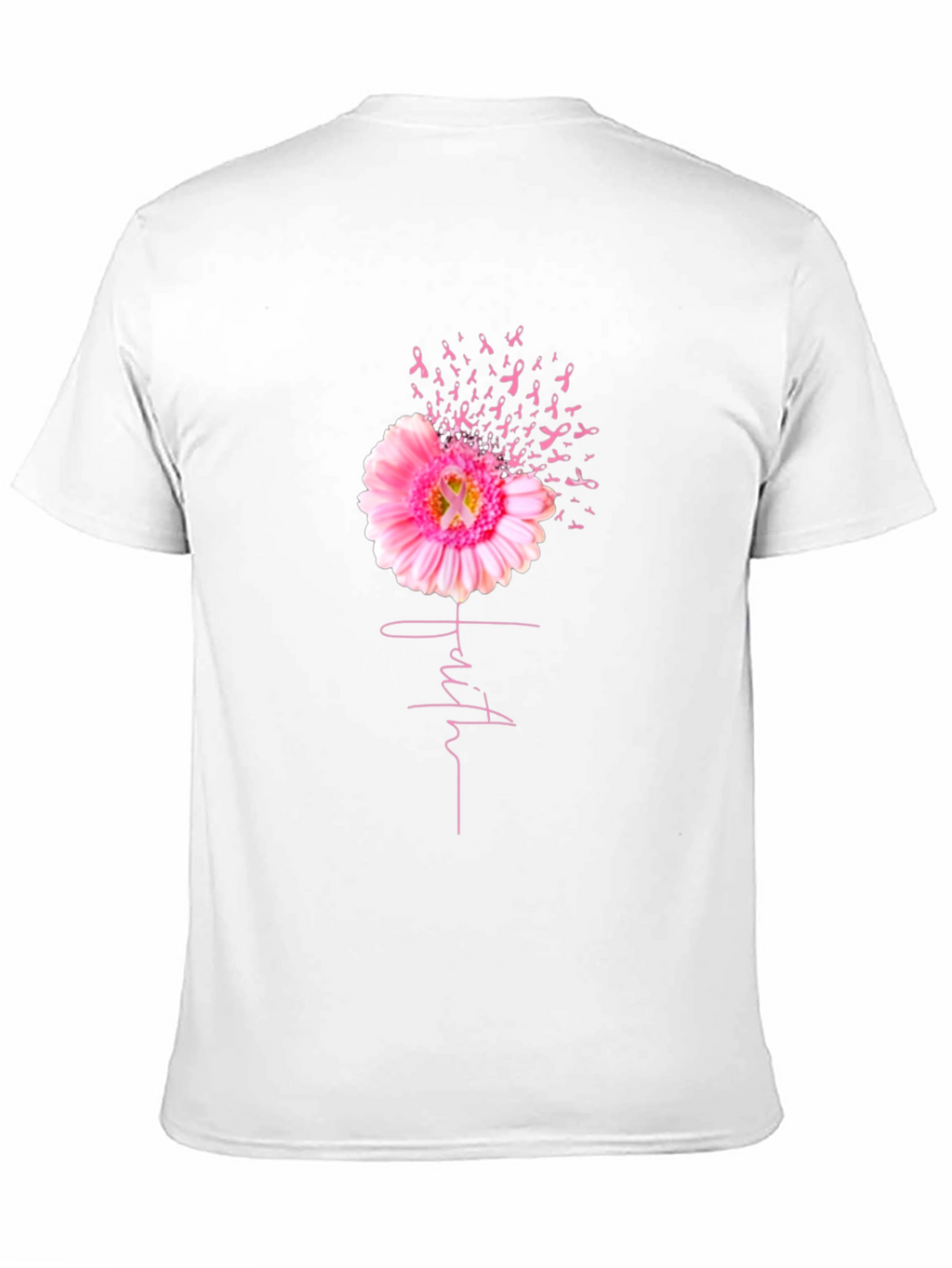 Faith Pink Ribbon Flower T-Shirt