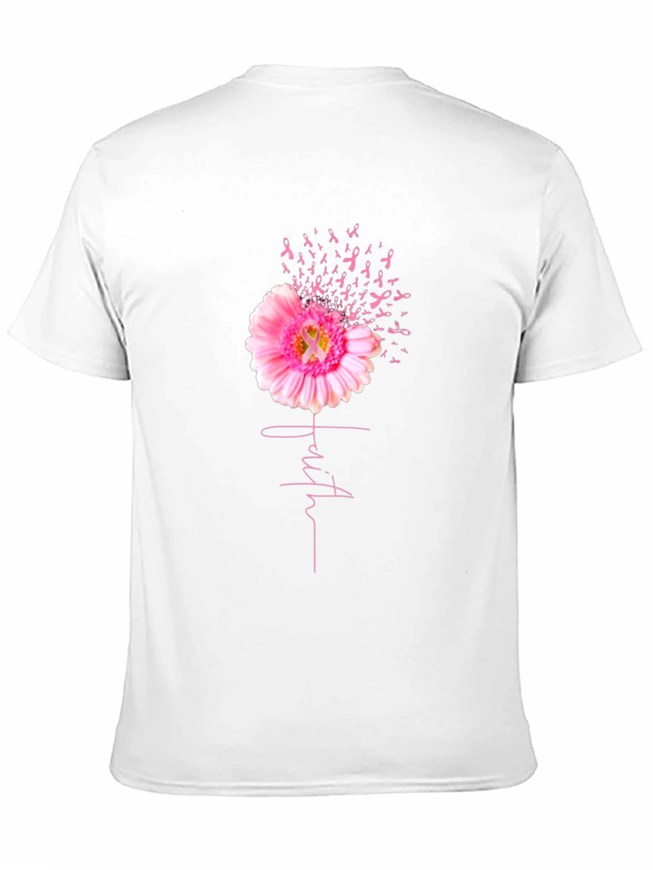 Faith Pink Ribbon Flower T-Shirt