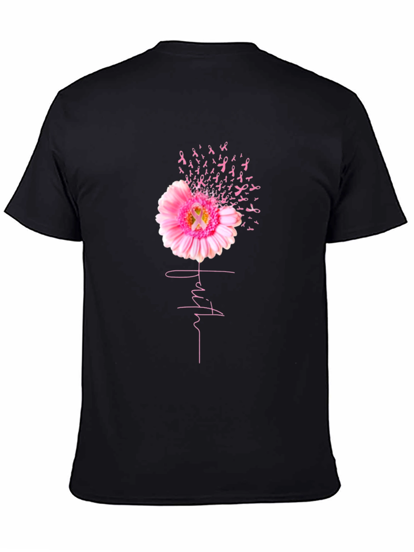 Faith Pink Ribbon Flower T-Shirt