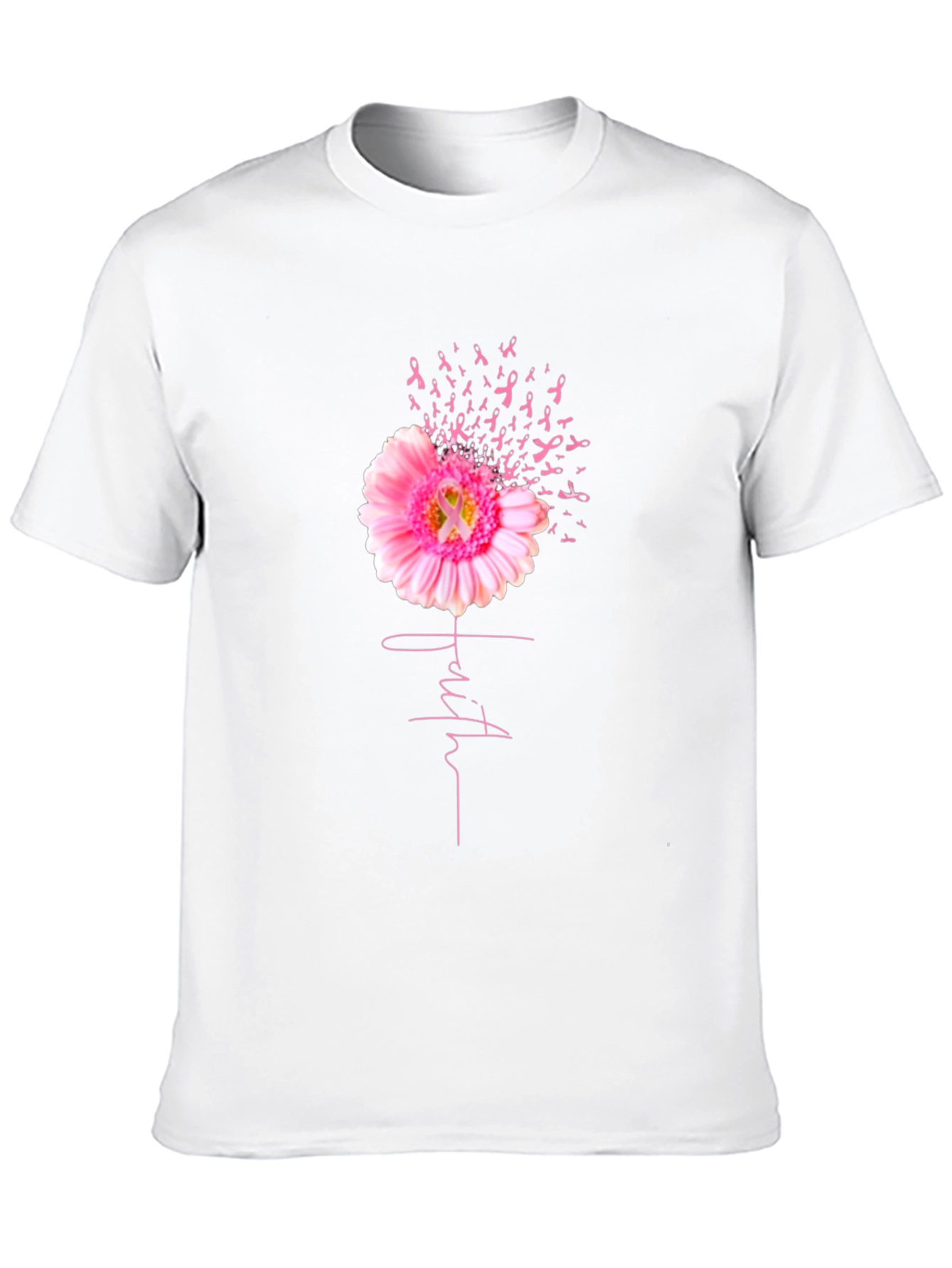 Faith Pink Ribbon Flower T-Shirt