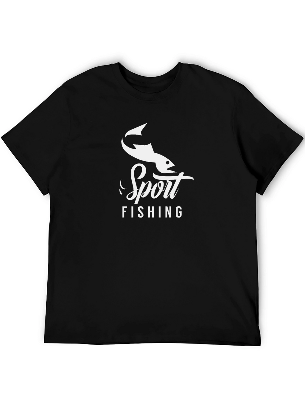 Sport Fishing Black Graphic Tee