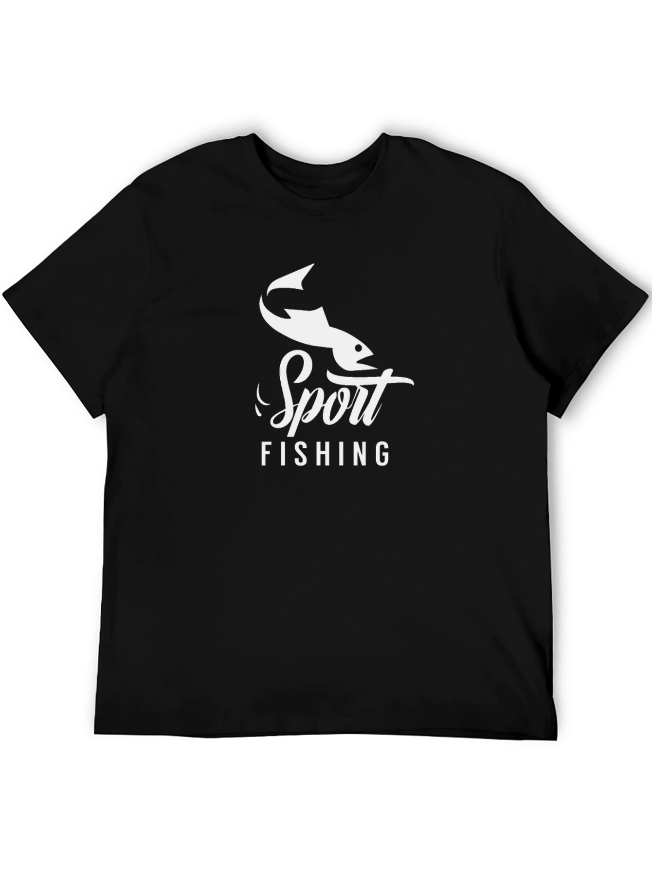 Sport Fishing Black Graphic Tee