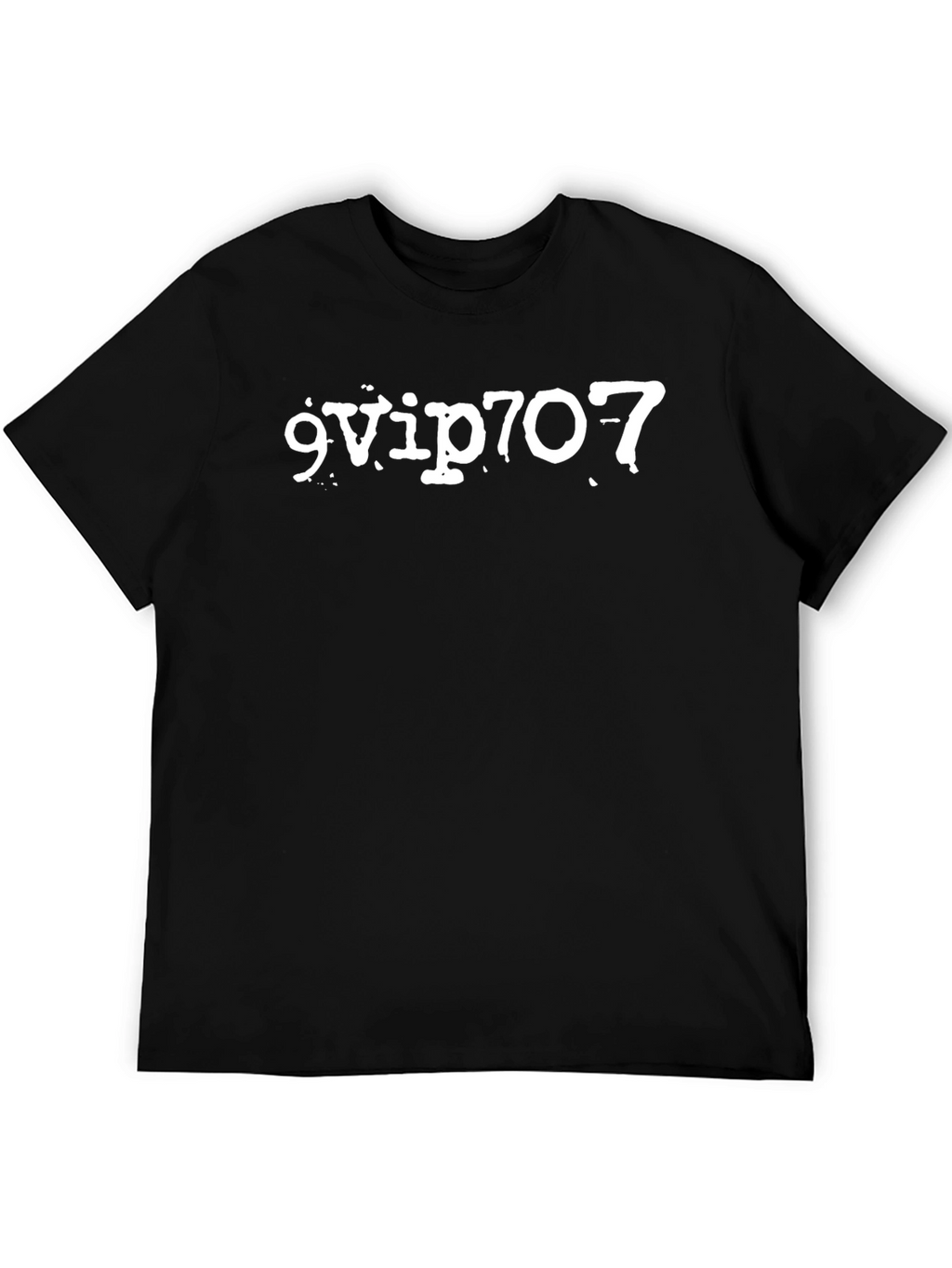 9VIP707 Black Graphic Tee - Bold Statement T-Shirt