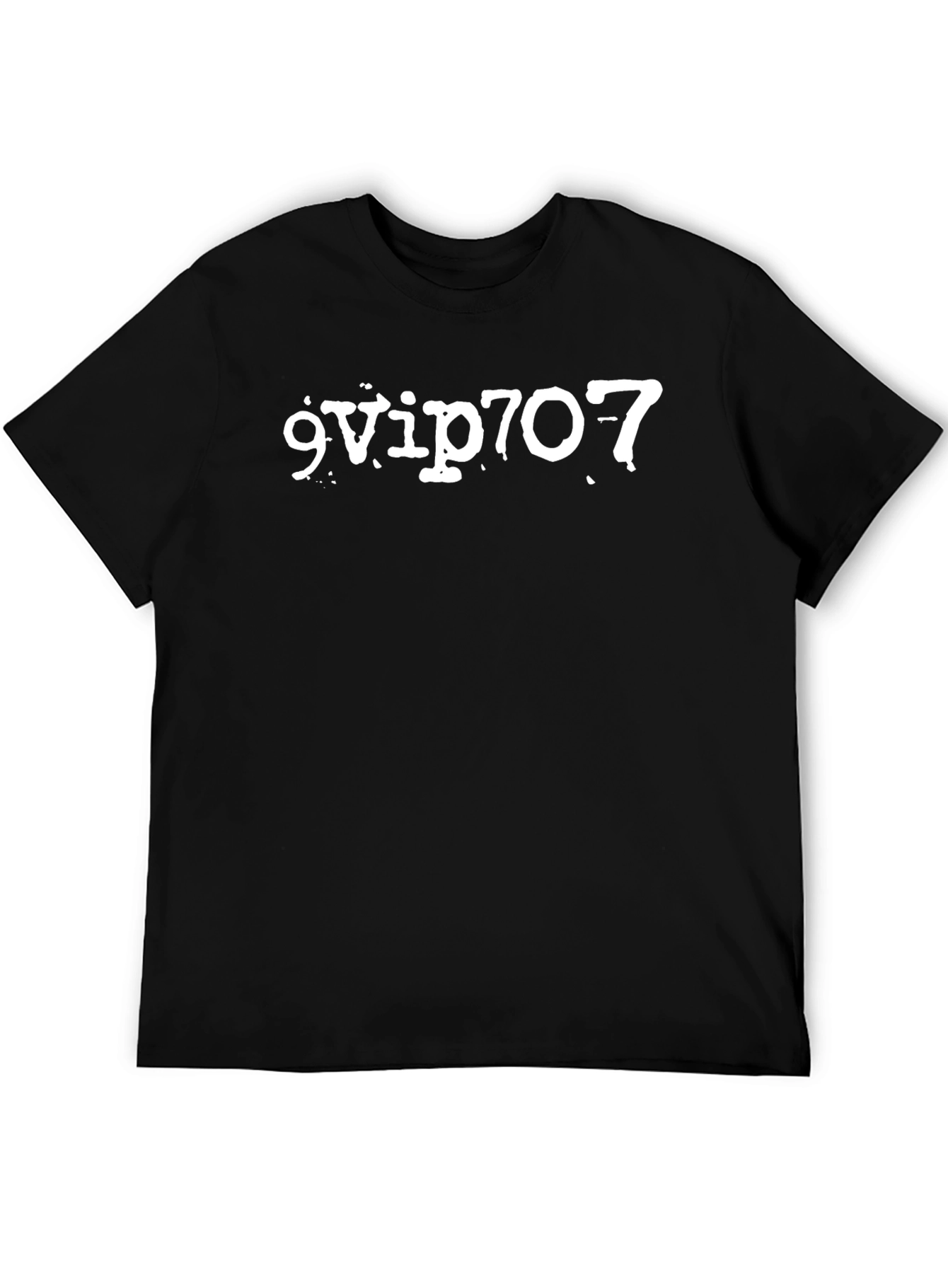9VIP707 Black Graphic Tee - Bold Statement T-Shirt