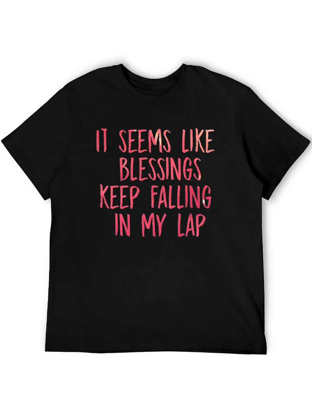 Blessings Falling T-Shirt - Black Crew Neck