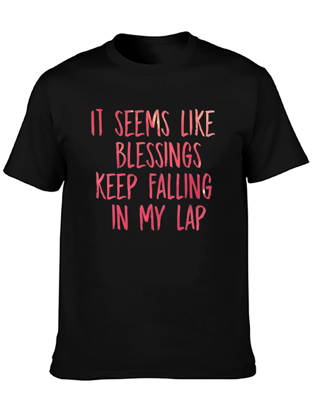 Blessings Falling T-Shirt - Black Crew Neck
