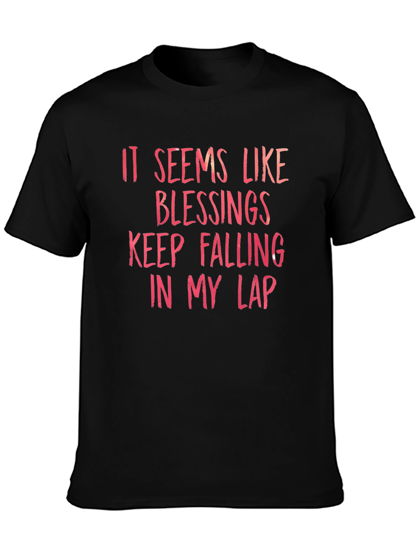 Blessings Falling T-Shirt - Black Crew Neck