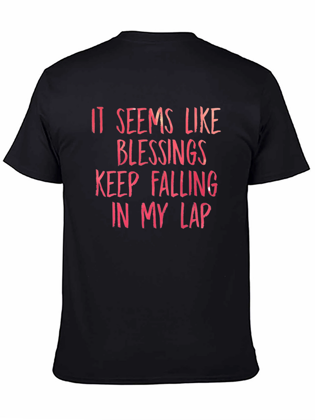 Blessings Falling T-Shirt - Black Crew Neck