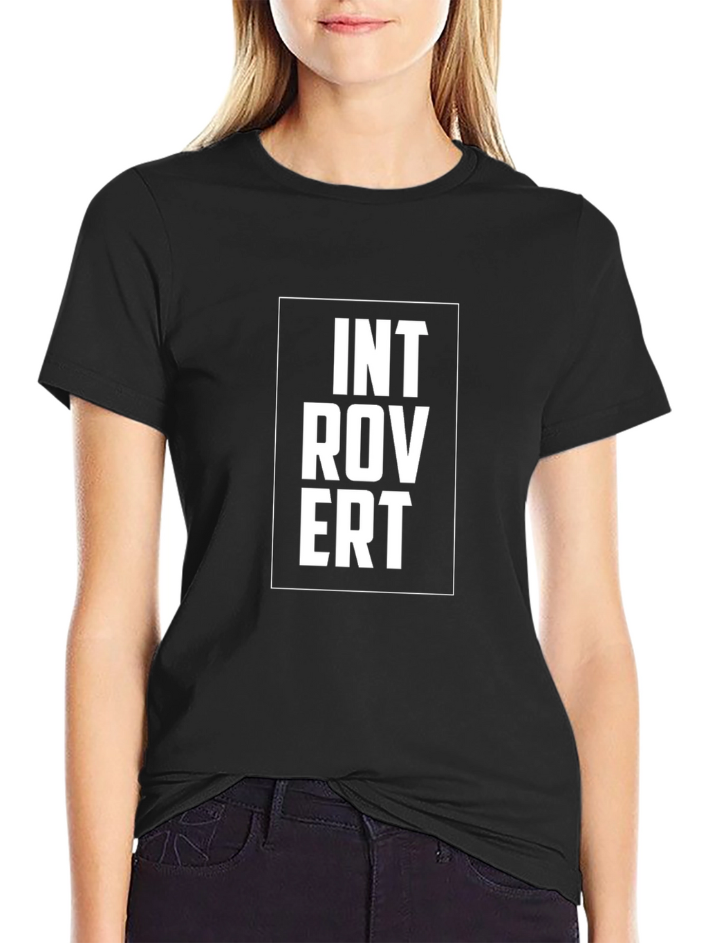Introvert Graphic Tee - Black Cotton Comfort