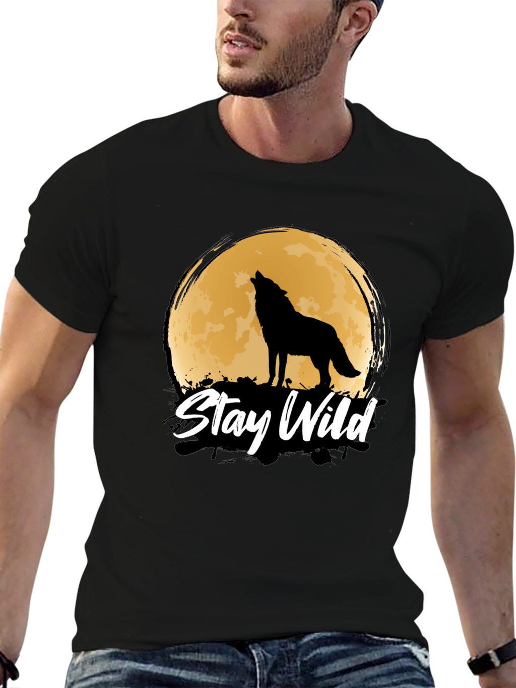 Stay Wild Wolf Moon Graphic Tee