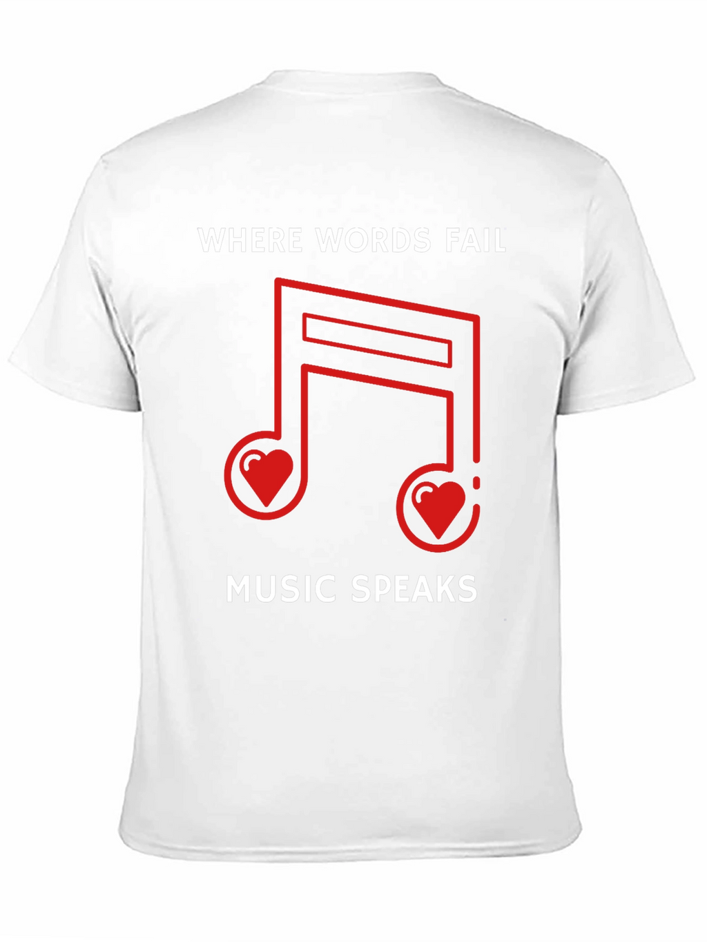 Where Words Fail Music Speaks Black Graphic Tee