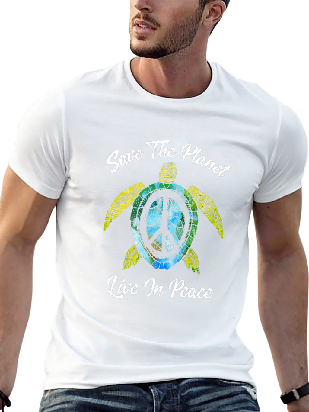 Save the Planet Turtle Graphic T-Shirt