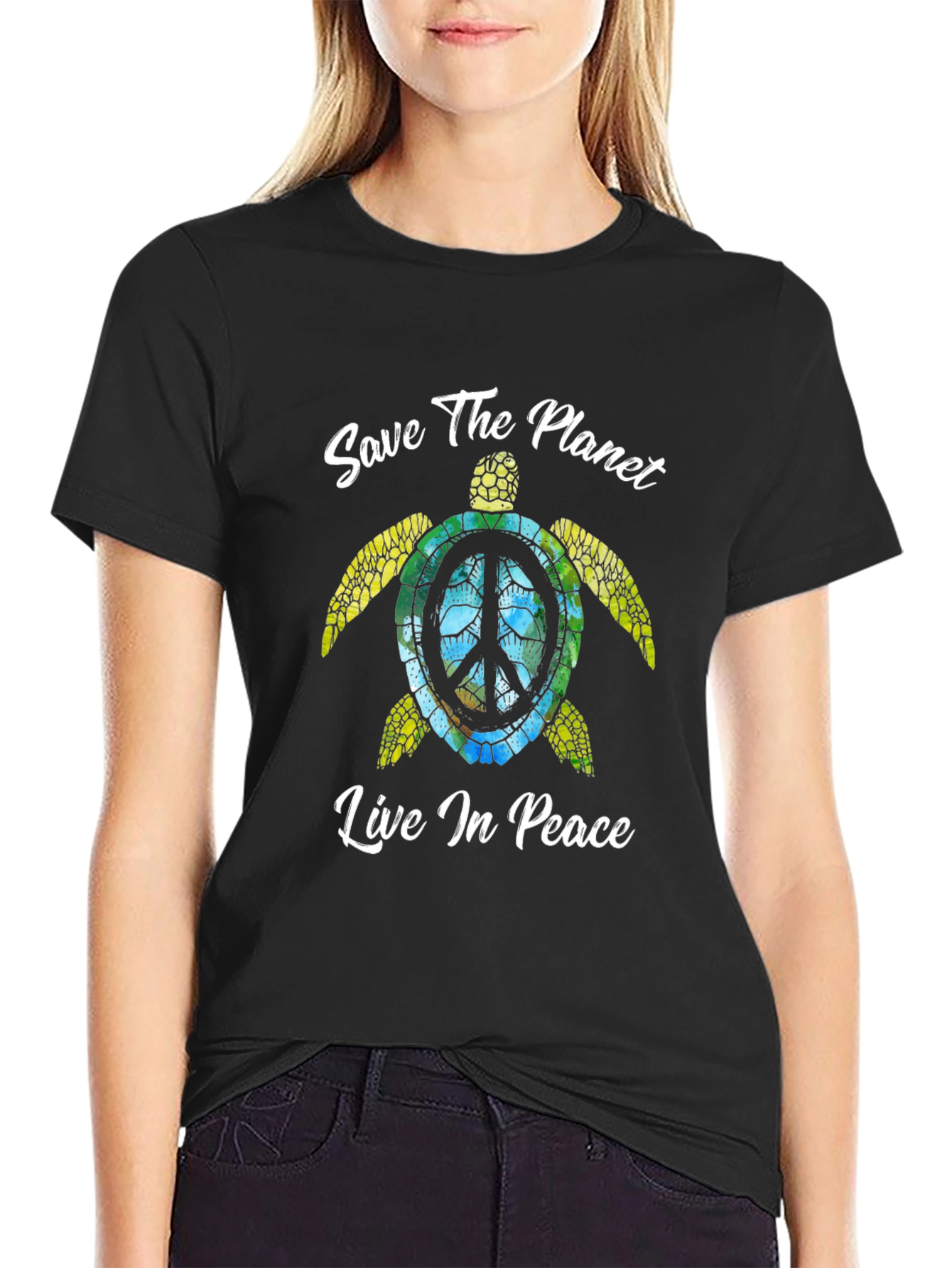 Save the Planet Turtle Graphic T-Shirt