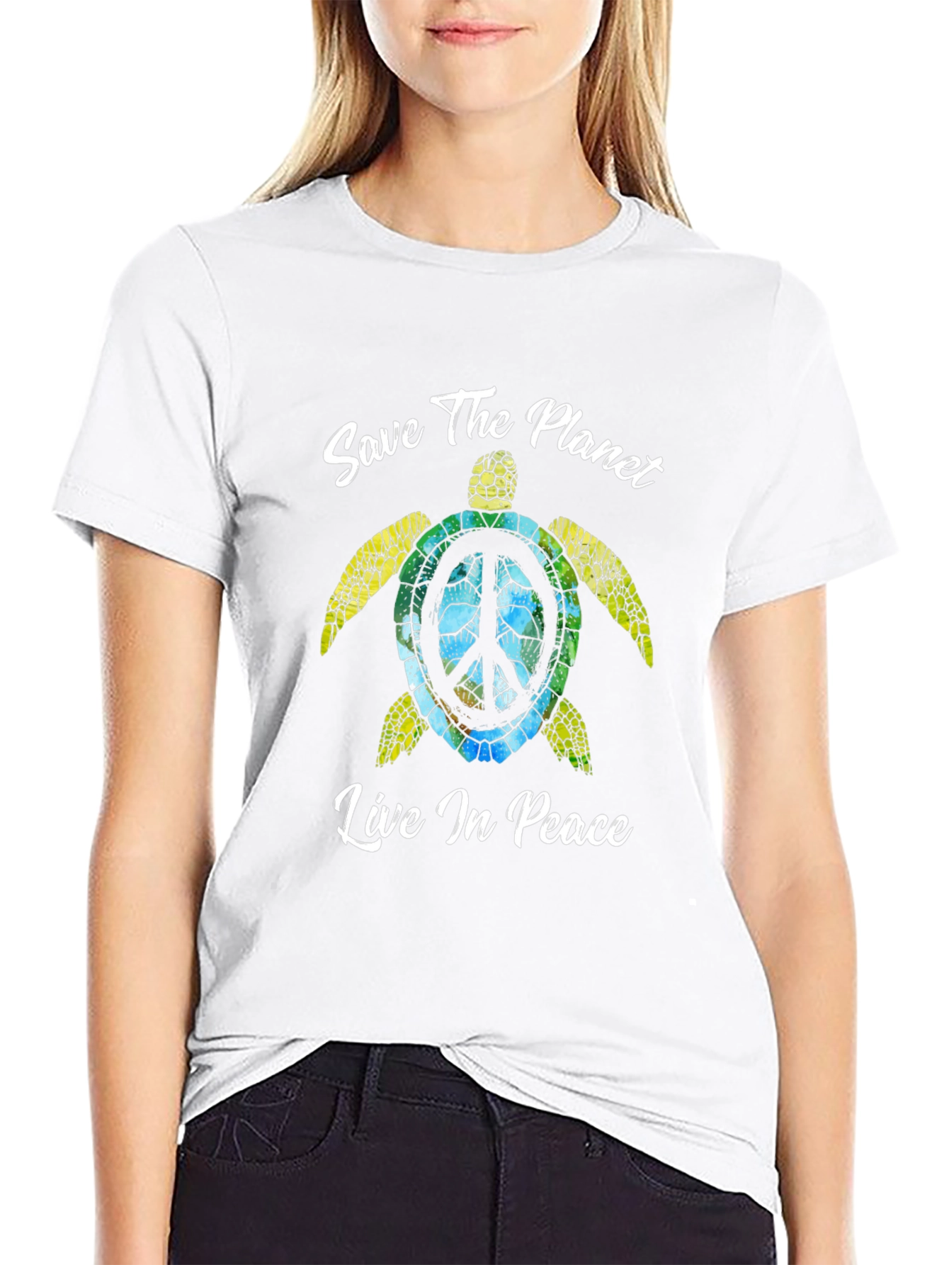 Save the Planet Turtle Graphic T-Shirt