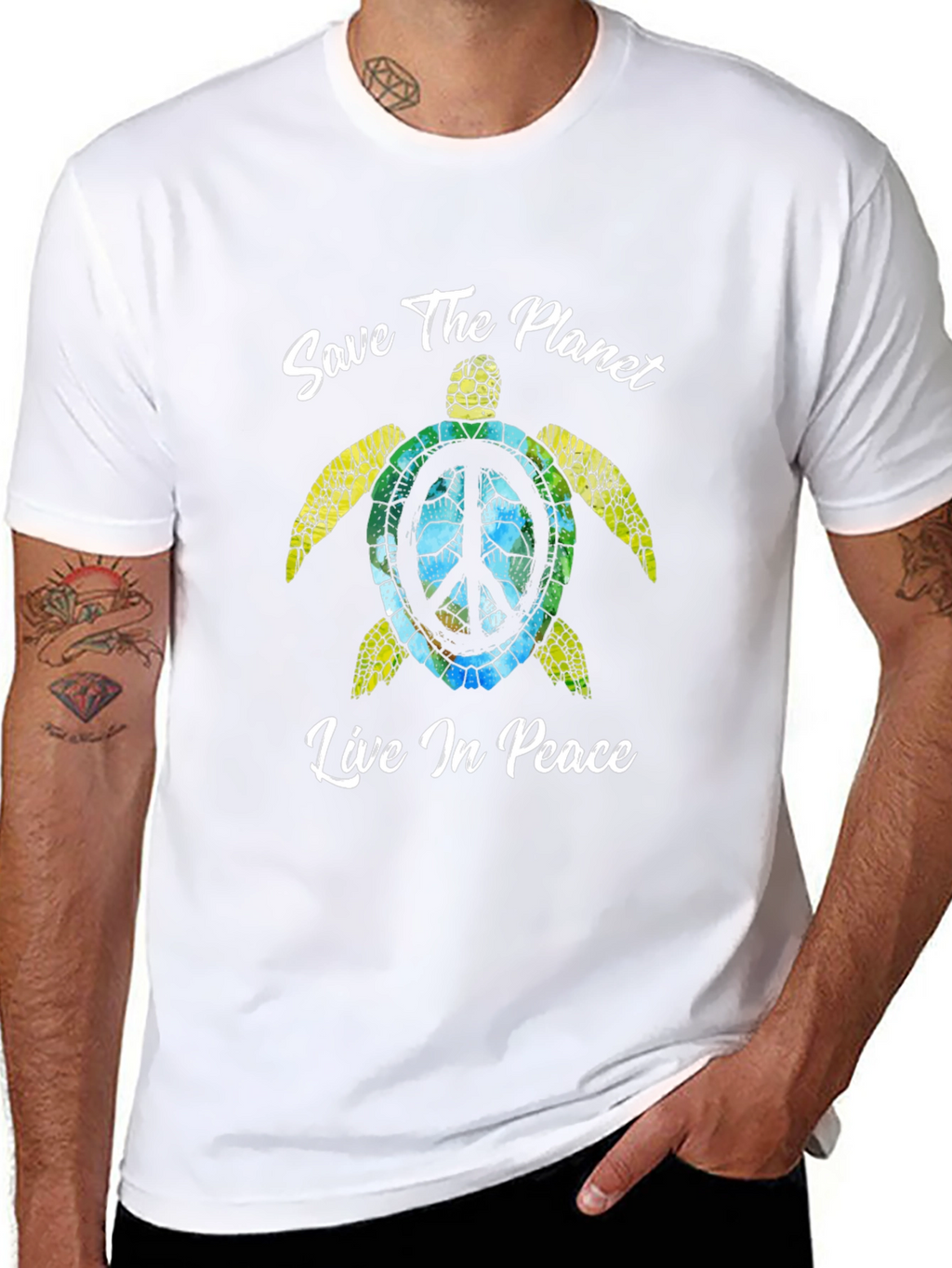 Save the Planet Turtle Graphic T-Shirt